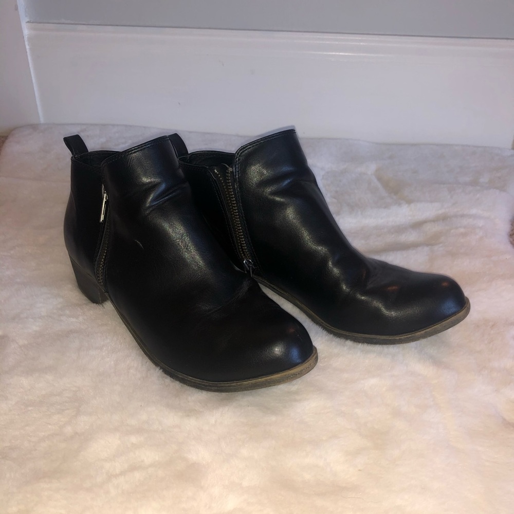 Black Leather Booties